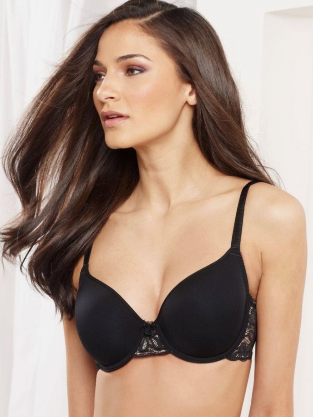 Wacoal 853166 All Dressed Up T-Shirt Bra Padded Underwire Black 38DD